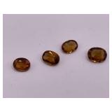 Four Oval Cushion Cut Topaz Gemstones