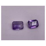Two Cushion Cut Amethyst Gemstones