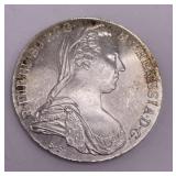 1780 Maria Theresa Thaler Coin, Restrike