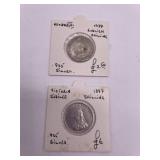 1887 and 1937 Shillings, .925 Silver