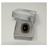 Sterling and Black Onyx Art Deco Ring