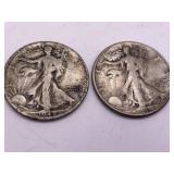 1942 and 1943 Walking Liberty Half Dollars