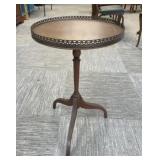 Metal Edged Round Side Table
