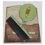 Vintage Travel Vanity Set in Leather Case