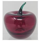 Blenko Glass Red Apple Signed Richard Blinko