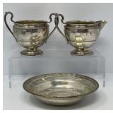 Sterling Cream and Sugar, Bowl