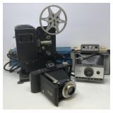 Vintage Cameras, Projector, Tripod
