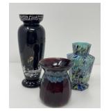 Three Art Glass Vases