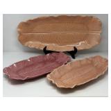 Three Metlox Leaf Platters