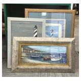 Framed Signed Boat Print, Lighthouse Art, More