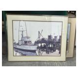 Framed Fishing Boat Prints, Signed