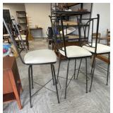 Three Swivel Seat Metal Bar Stools