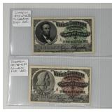 Two 1893 World Columbian Expo Currency UNC