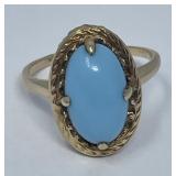 14K Gold Ring with Turquoise Stone