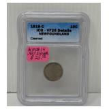 1919-C 25 Cent Newfoundland ICG VF25 Details