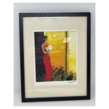 Signed Seriolithograph, Lady in Red Dress