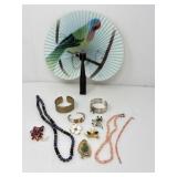 Asian Style Fan and Jewelry