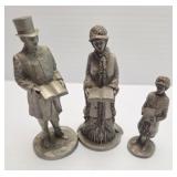 Franklin Mint Pewter Dickens Carolers
