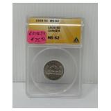 1939 Canada 5 Cent ANACS MS62