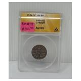 1934 Canada 5 Cent AWACS AU55