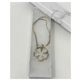 18" Sterling Necklace with Clover Pendant