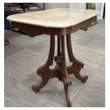 Eastlake Victorian Marble Top Side Table