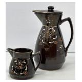 Redware Pitcher and Creamer