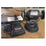Bench Grinder and Hand Vacuum