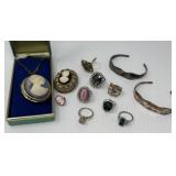 Cameos, Fancy Rings, Spoon Cuff Bracelets