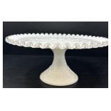 Fenton, Spanish Lace Milk Glass, Silver Crest Edge