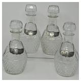 Pressed Glass Decanters with Stieff Pewter Labels