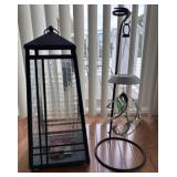 Metal And Glass Lantern And Solar Wind Chime