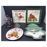 Ceramic Christmas Trays and Candy Dishes