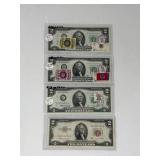 Four $2 Notes