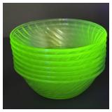 Uranium Glass Berry Bowls