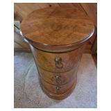 Oval End Table with Drawers