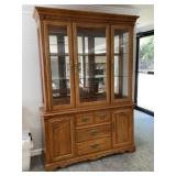 Thomasville Oak China Cabinet, Lighted