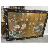 Painted Asian Four-Panel Screen