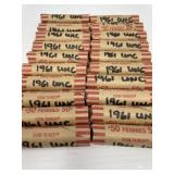 Twenty 1961 UNC Penny Rolls