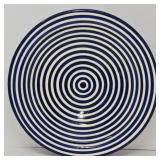 Navy Circle Glazed Moroccan Pottery Bowl