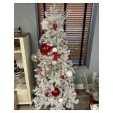 White Artificial Tree with Ornaments