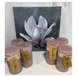 Floral Canvas with Candles