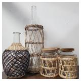 Rattan Covered Bottles and Jars