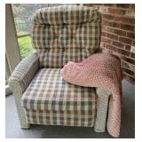 Lexington Upholstered Wicker Chair and Blanket