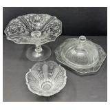 Four Pieces Decorative Glassware