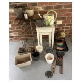 Side Tables, Ceramic Watering Can, Wind Chimes