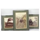 Three Framed Train Photos