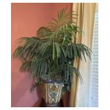 Planter with Faux Palm
