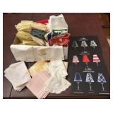 Box of Linens and Wined Glass Shades