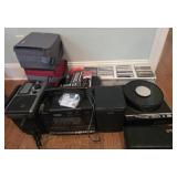 Carousel  Slide Projector, iPod. Boom Box, Radio,
